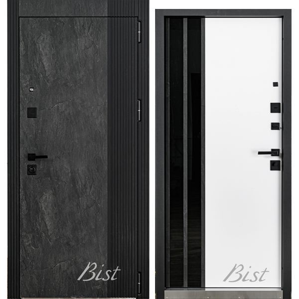 ПИКАССО (скол камня блэк+лакобель чёрная/белый мат)